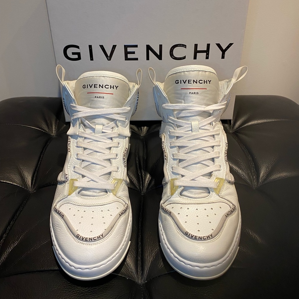 Givenchy White Leather High-Top Sneakers